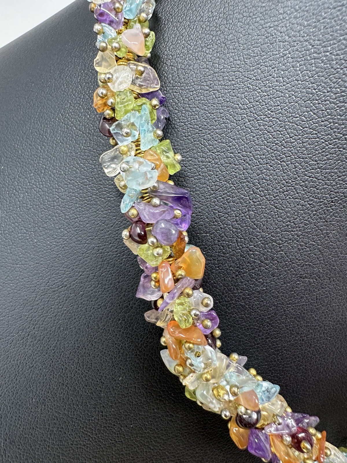 Sterling Silver Multiple Various Gemstone Choker … - image 3