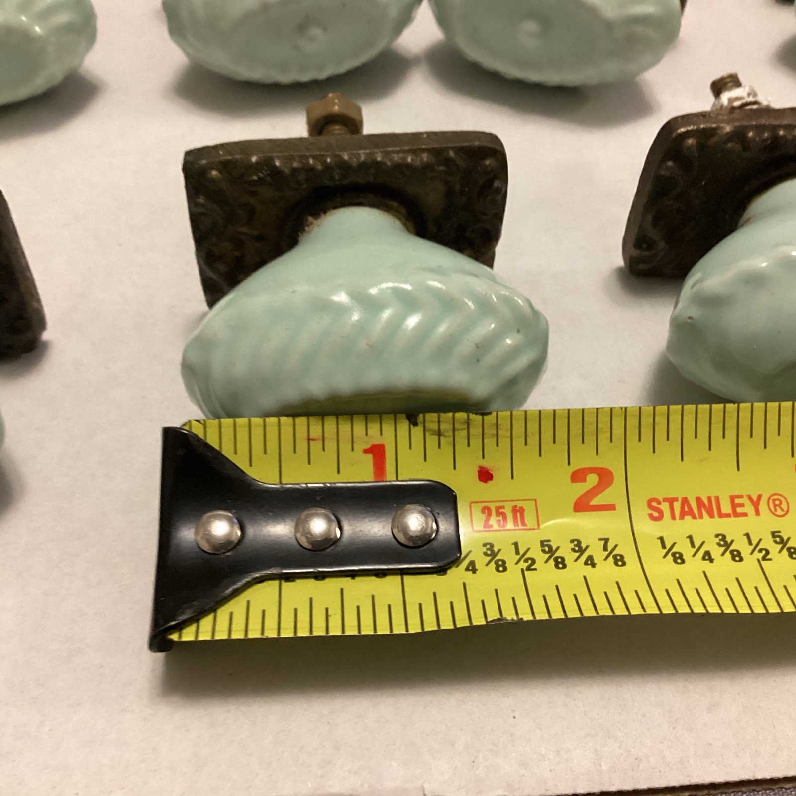 Vintage Oval Decorative Cabinet Knobs With Backplate Light Powder Blue