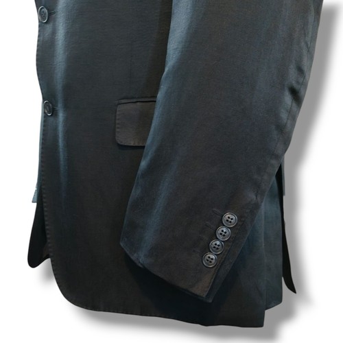 M&S Collezione Herren Blazer Sakko Größe 42 M Schwarz Seide Leinen 2 Knöpfe - Bild 6 von 17
