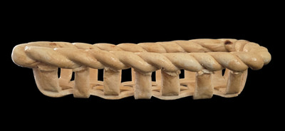 VTG Handmade Woven Braided Hardened and Glazed Real Bread Dough Bread Basket 15''