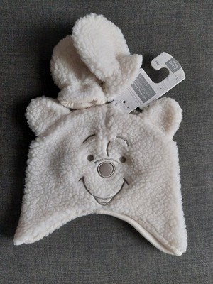 Disney Baby Winnie Puuh Figur Beanie Mütze & Handschuhe creme Fleece 0-6 Monate