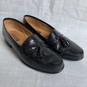 Vtg Florsheim Men’s Shoes Black LeatherDonovan Loafers 11 Tassels Made In Italy Vintage Mens Florsheim Tassel Loafers Size 10.5 90s Black  main image 3