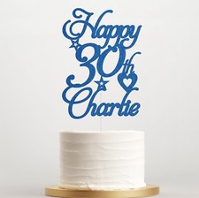Personalised Happy Birthday Cake Topper, 20th, 30th, 40th, 50th, 60th, 70th