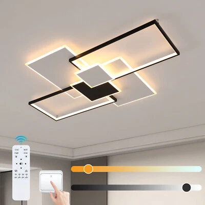 GOECO Dimmable LED Ceiling Light Modern Ceiling Lamp Living Room Remote Control 120W