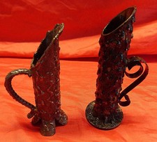 10302. Vase  -  Henkelvase  -  Eisen  -  2 Stück  -  17,5 + 19,5 cm