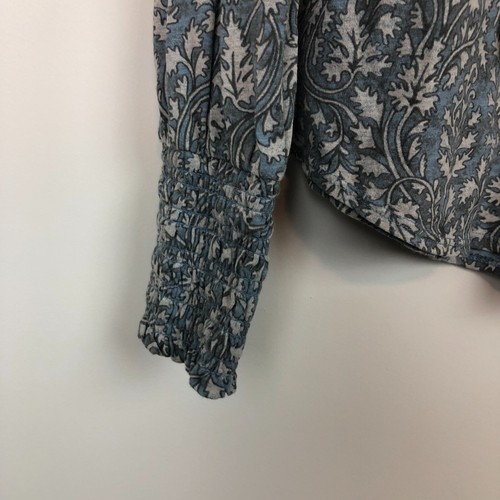 Lucky Brand Women's Printed Long Sleeve Top Smocked Cuff Cotton Blend Size Small - Bild 3 von 6