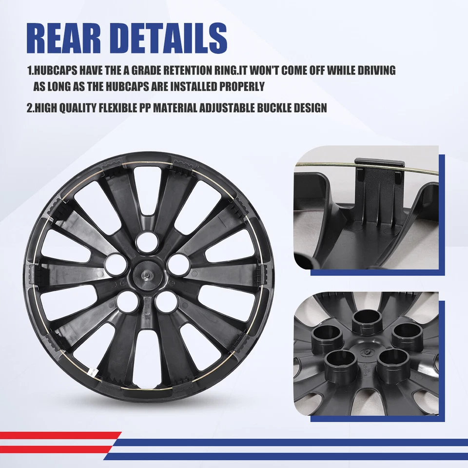For 2013-2019 Nissan Sentra 2011-2017 Nissan Leaf 16" Hubcap 4 Wheel Covers - Изображение 4 из 4