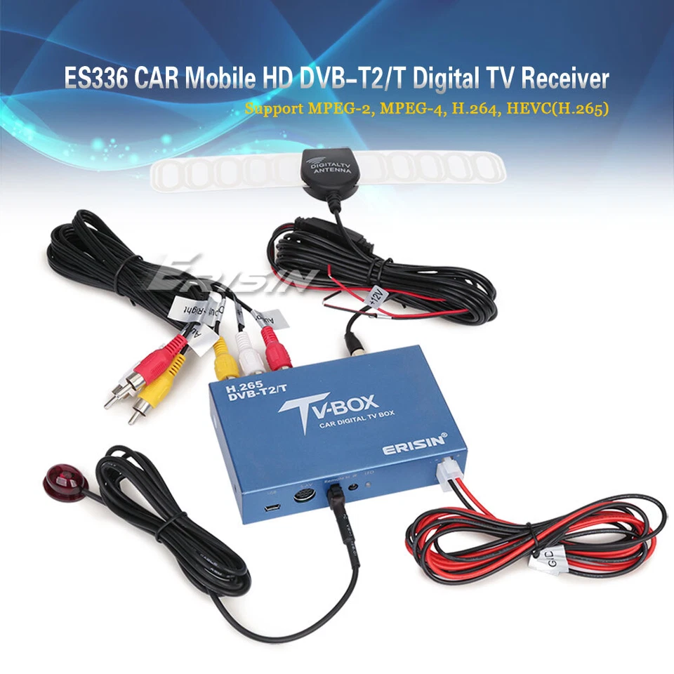 ES336 Auto Mobil HD DVB-T/T2 Digital TV Receiver Box HEVC (H.265) H.264 MPEG-2/4 - Bild 2 von 4
