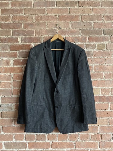John Varvatos Collection Men’s Black Denim Sport Coat, Sz 50 IT Italy