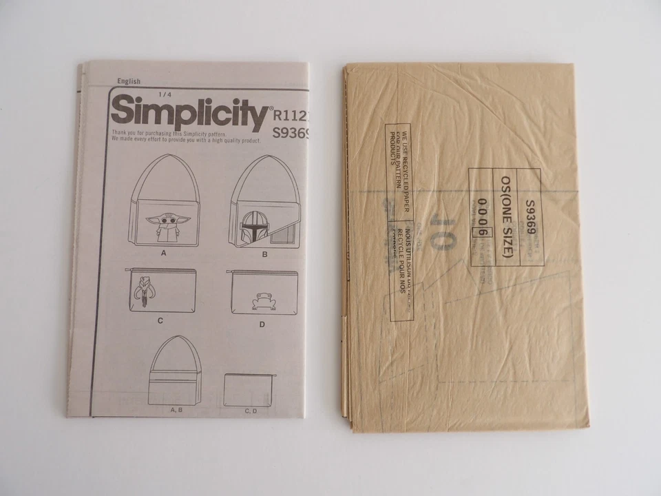 Simplicity R11213 Star Wars Mandalorian Messenger Bag, Laptop Sleeve S9369 Uncut - Image 2 of 3