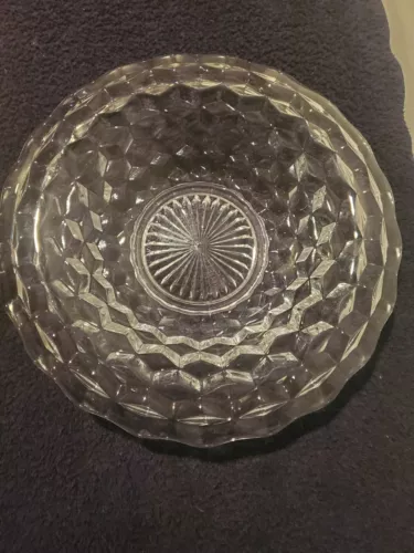 FOSTORIA  AMERICAN ELEGANT GLASS   11 1/2"  ROLLED EDGE  BOWL Red Book #116