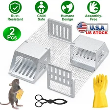 2Pcs Reusable Humane Mouse Trap Catch Cage Rat Trap Garden Live Cage Mouse Trap