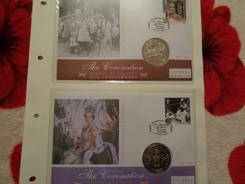 The Coronation Queen elizabeth II 2003 COIN AND STAMP 1ST DAY COVERS. MINT - Picture 5 of 8