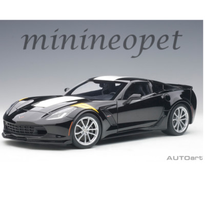 AUTOart 71273 CHEVROLET CORVETTE GRAND SPORT 1/18 BLACK with WHITE STRIPES