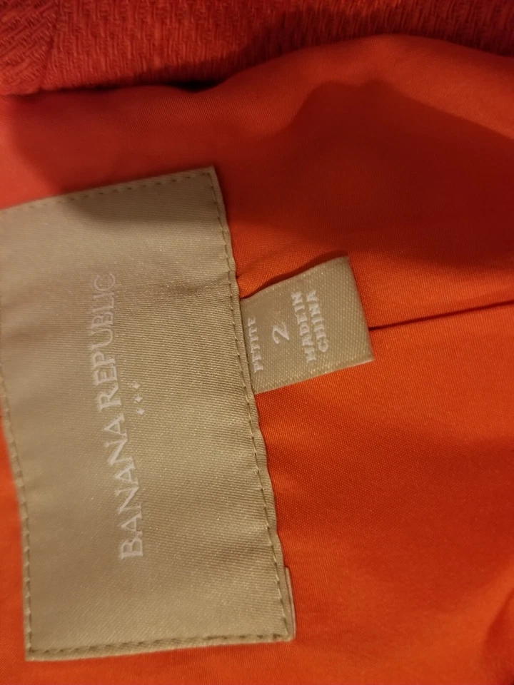 Blazer chaqueta de lino Banana Republic para mujer 2 naranja Foto 3 de 4