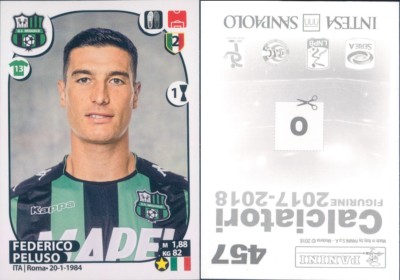 Figur Fußballer Panini 2017/18-SASSUOLO, PELUSO-N.457- Neu, Perfect