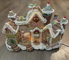 Fiber Optic Motion Animated Christmas Gingerbread House Mansion Village 15”x11”