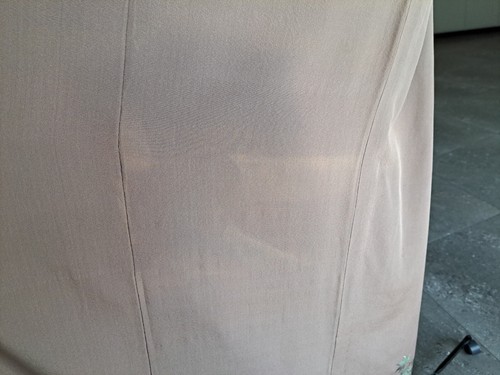 KIMONO IN SETA VINTAGE - FATTO A MANO CON EDERA E LOTO DIPINTI - MARRONE - NON FODERATO - Foto 15 di 22