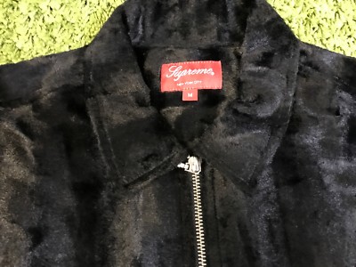 Supreme F/W 2017 Cheetah Pile Zip Up Shirt (Black) Size M Box Logo