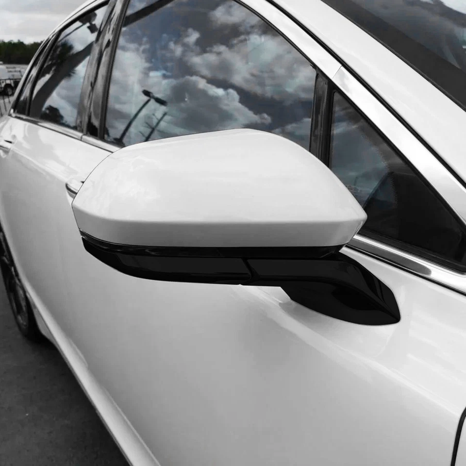 Chrome Delete Blackout Vinyl Overlay for 2013-16 Lincoln MKZ Mirror Trim - Image 3 of 4