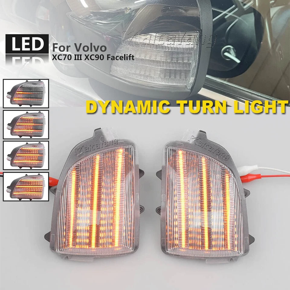 Intermitente de luz de señal de giro LED secuencial para Volvo XC70 2008-2016 XC90 2007-2014 Foto 2 de 4