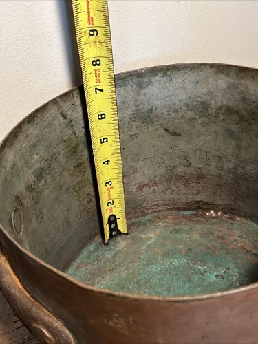 Nice Antique 1800s Dovetailed Copper Sauce Pan With Makers Marks 7”h X 9 1/2”w - Picture 13 of 16