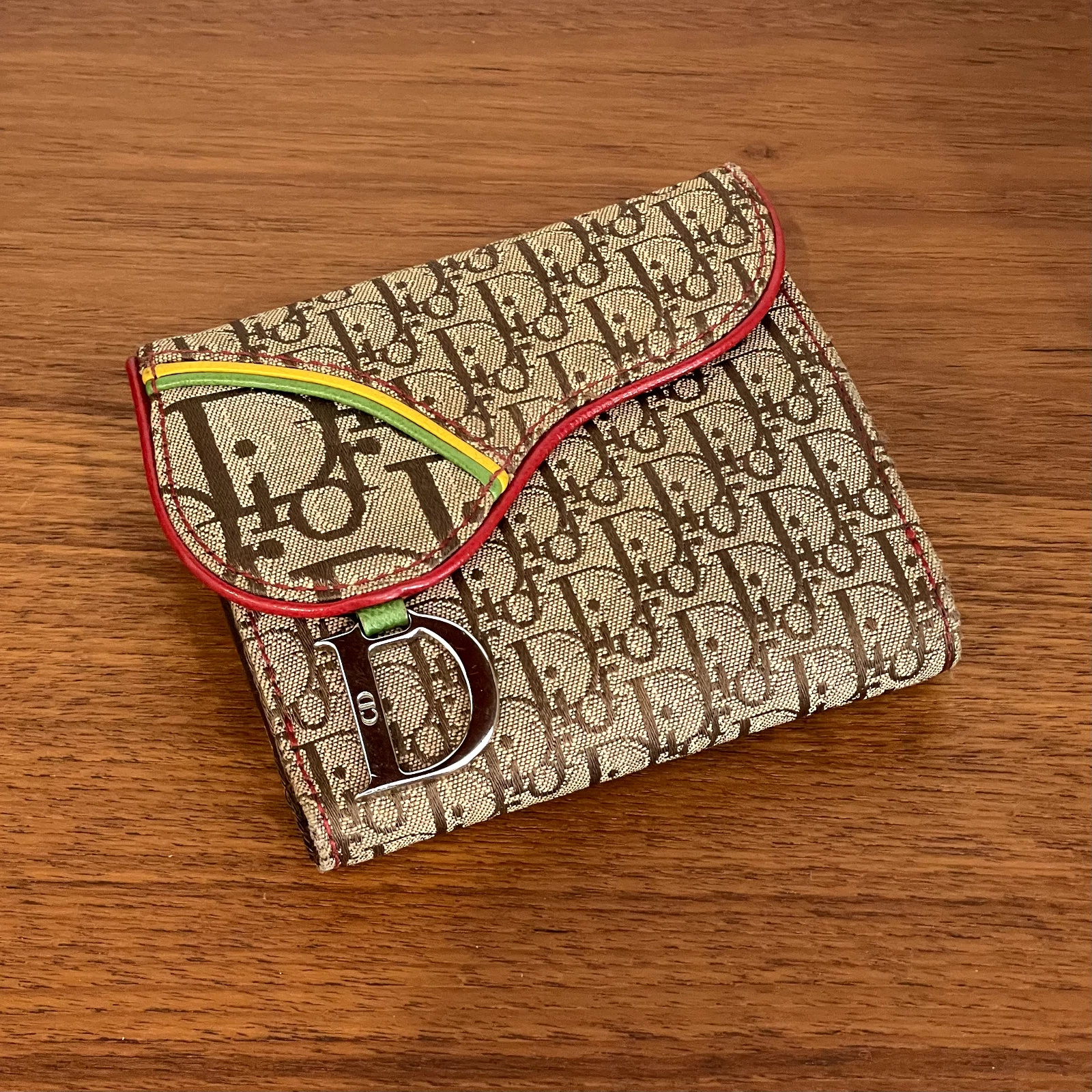 Portefeuille selle pliante Christian Dior   Rasta Trotter en toile   fomo585   fomoroc