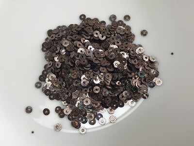 6g PAILLETTEN FLACH 4mm in SCHWARZER FARBE ZUM NÄHEN, STRICKEN, BASTELN ETC.