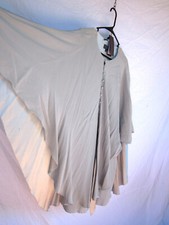 Halston Black Label VTG Italy IT40 NWT gray silk satin top + tunic Exquisite