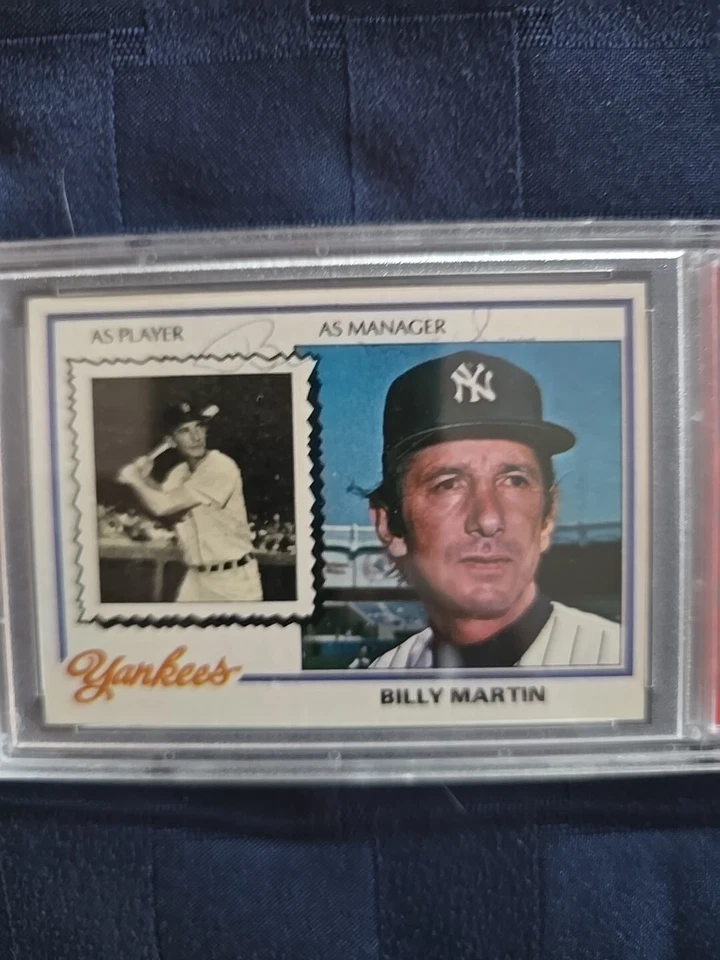 BILLY MARTIN SIGNED 1978 TOPPS #721 YANKEES CARD MANAGER BEAUTY PSA Authentic - Image 2 of 4