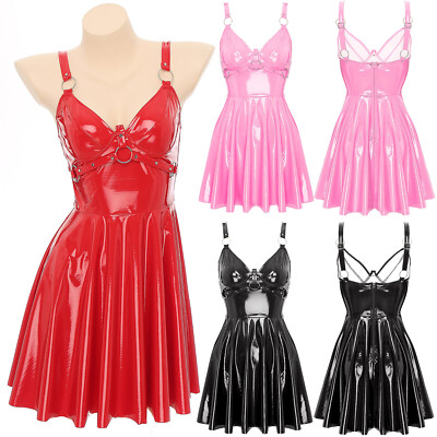Womens Mini A-Line Slip Dresses Sexy Dress Gothic Clubwear Carnival Backless