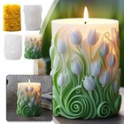 <!--F#f_0-->3D Pillar Candle Silicone Mold Wave Candle Wax Soap Mould DIY Hot U4 D8V5 Z H5U7<!--F/-->