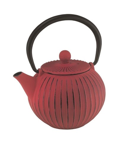 100% Genuine! AVANTI Ribbed Round Cast Iron Tea Pot 500ml Red BONUS TRIVET! - Bild 2 von 5