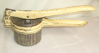 Vintage Handy Things White Enamel Metal Potato Masher/Ricer Beige Made in USA — photo 1