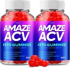 (2 Pack) Amaze Keto ACV Gummies Amaze Advanced Formula  Apple Cider...