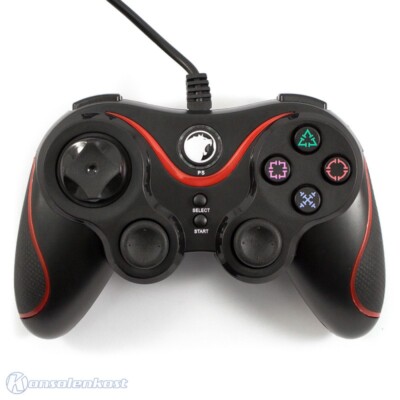 PS3 - Wired Controller / Pad #schwarz-rot für PC/PS3 [Lioncast] ohne OVP NEU
