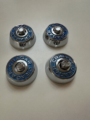  RARE NOS 4pc Cragar 80 s Caps For Wire Basket Wheels  2 1/2  W Screws