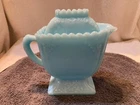 Antique Westmoreland Light lue Milk Glass Covered Creamer Bowl with Lid