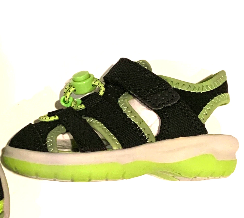 Сандалии для мальчика маленьких детей ясельного возраста размер 5 пляж воды туфли черный зеленый земли конец - Изображение 3 из 4