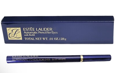 Estee Lauder Automatic Pencil Eyeliner + Refill in JUST WHITE ~Rare Discontinued