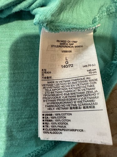 Lot 2 Gap Girls Sleeveless tank Tee Cotton White W/cute Girl And Green Sz 10 - Picture 13 of 13