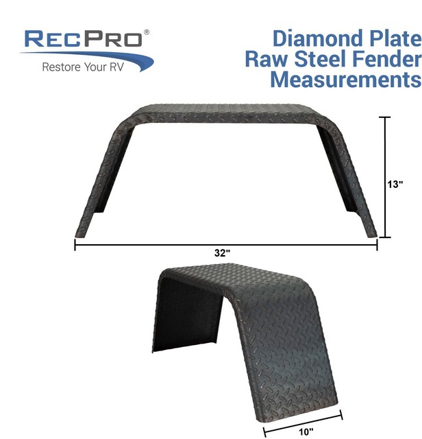 Car hauler trailer fender rock guards aluminum diamond plate 2 pieces
