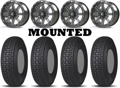 Kit 4 Tensor Regulator 2 Tires 30x10-15 on Bullite Lancer Gray BT-02 Wheels 550
