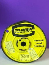 Vintage Columbia Electronic Cable Empty Spool Yellow Black