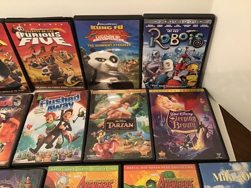 Lot of 20 Disney, Dreamworks, Marvel Kids DVDs Shriek Avengers Rio Robots Cars - Picture 3 of 6