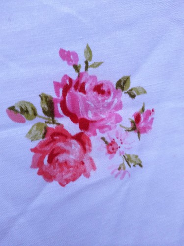 Vintage Fashion Manor Pink Floral Roses Queen Flat Sheet JC Penney Muslin - Picture 6 of 16