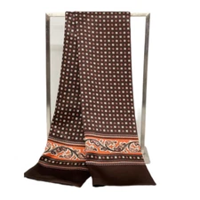 Men's 100 Silk Scarf Paisley Cravat Long Double Layer Neckerchief For Suit Shirt