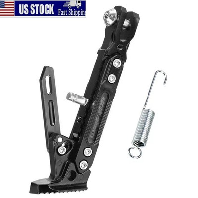 Universal Adjustable Aluminum Alloy Motorcycle Side Stands Kickstand Holder CNC