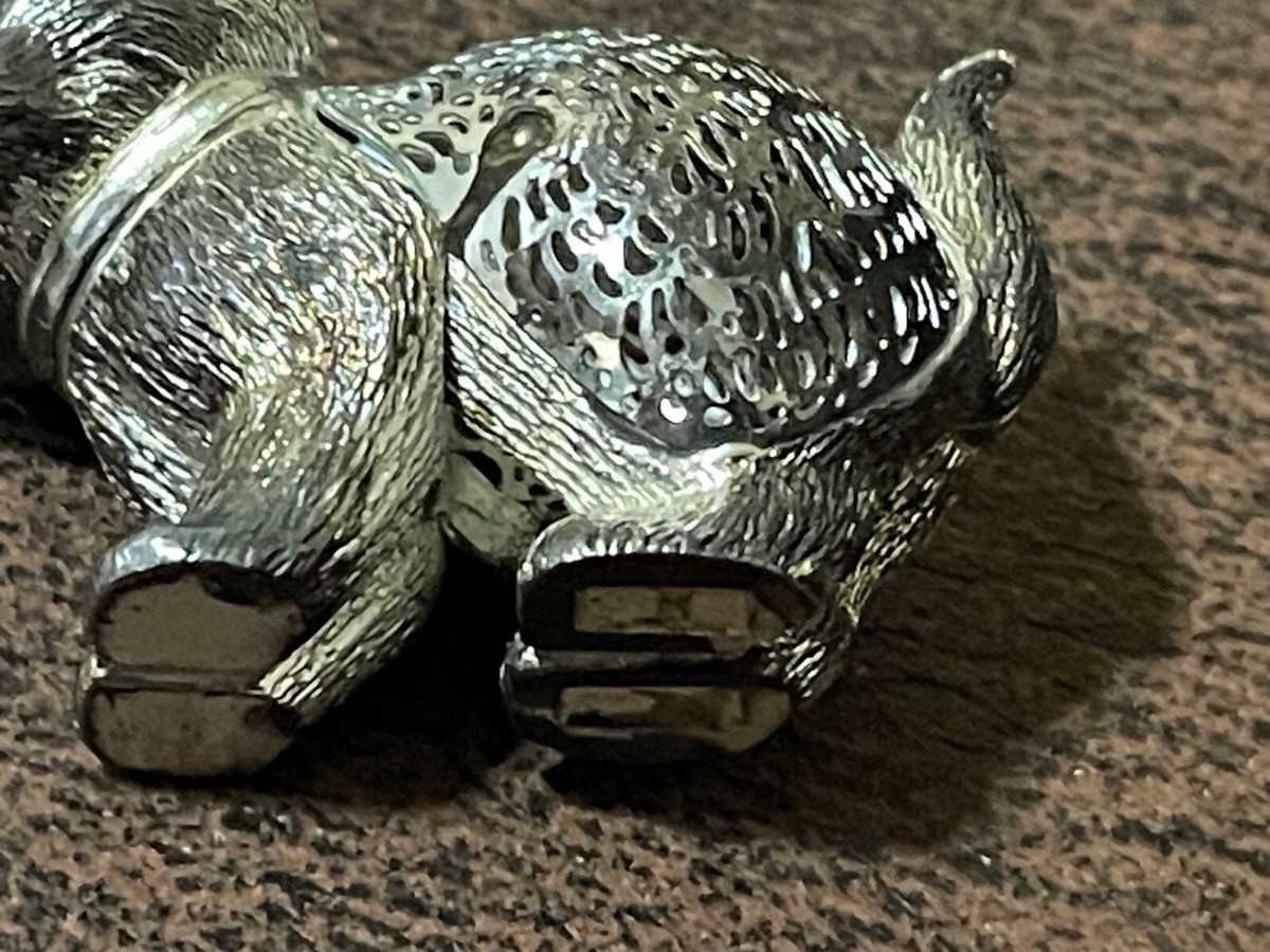 【希少】クリストフル 子猫 オブジェ シルバー 置物 Christofle CHRISTOFLE FRANCE LUMIERE Collection Playing Kitten Cat Silver