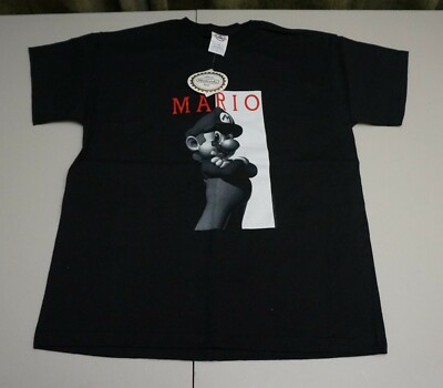 New! Youth Vintage ''Mario x Scarface'' Black Gaming T-Shirt by Nintendo (Size XL)